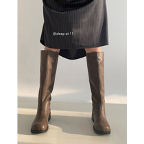 Sleep at 11 paired with single self-leaving recommendation 100 hitch a trendy personality handsome casual PU long cylinder fashion boot