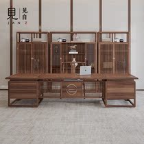 New Chinese solid wood desk modern simple atmosphere big class boss table office furniture combination customization