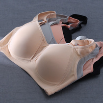 Large size ultra-thin anti-light chest bra sports underwear women without steel ring big chest small bra gathering bra summer