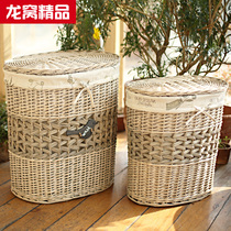 Dirty clothes basket rattan Wicker dirty clothes storage basket weaving box toy storage box dirty clothes bucket large cover
