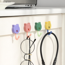 Creative cute cat ear sticky hook Cute decoration strong viscose punch-free door key storage wall hook