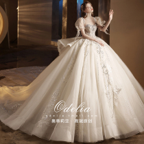 Otilia court style wedding dress 2021 new bride main wedding dress big tailed high texture bride female