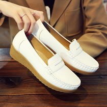 Slope heel soft sole maternity shoes womens 2022 autumn and winter New one pedal lazy shoes non-slip flat commuter nurse shoes