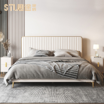 Bed light luxury modern simple Net red economy double bed minimalist leather bed 1 M 8 master bedroom big bed soft bag wedding bed