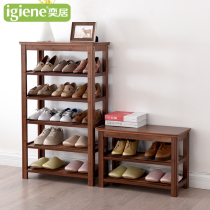 Upper house shoe rack household simple door storage rack indoor good-looking solid wood multi-story shoe cabinet can sit and change shoe stool