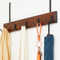 Door rear adhesive hook-free bedroom door hanging hanger artifact door back Hook solid wood clothes storage shelf