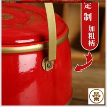 Descendants and wedding supplies Daquan wedding red solid wood small toilet dowry ornaments three-piece set of womens Spittoon