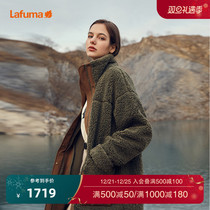 LAFUMA Leify leaf outdoor medium long cardigan fleece women warm loose granular velvet jacket LFJA1CR86