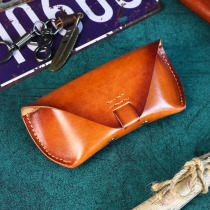 Vintage leather hand ca se zhi rou pi glasses box header level leather sun glasses lao presbyopic glasses he sunglasses storage box