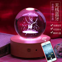 Creative crystal ball elk wooden Music Box Music Box Music Box for girls birthday gift Tanabata Festival