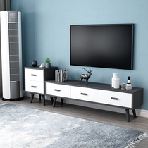 TV cabinet Modern simple TV cabinet Coffee table combination Nordic light luxury wind small apartment living room solid wood TV cabinet