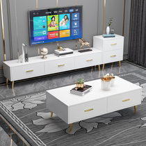 TV cabinet Modern simple TV cabinet Coffee table combination Light luxury wind living room small apartment Nordic TV cabinet set