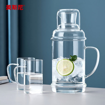 Meisny Glass Cold Kettle High Temperature Resistant Cool White Open Water Cup Suit Large Capacity Bottling Water Bottle Bubble Teapot Cool Kettle