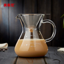 Mesny Glass Coffee pot Stainless steel drip filter Hand-brewed coffee filter cup Filter-free coffee appliance
