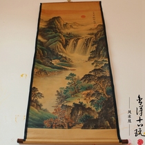 Willing to calligraphy and painting antique traditional Chinese painting landscape painting central hall painting office living room decoration painting has been mounted board bridge new landscape