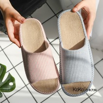 Japanese GP spring and autumn thick bottom Japanese massage home linen slippers summer indoor non-slip home cotton linen