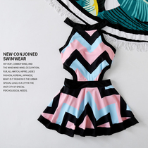 Swimsuit womens summer one-piece conservative thin belly cover student Korea INS small chest seaside fairy skirt 2021 new