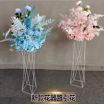 2021 road guide Flower Ball simulation silk flower wedding stage decoration flower row Roman column finished road guide Flower Ball
