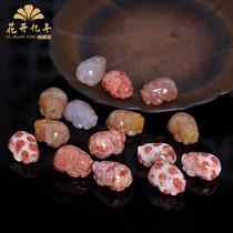 Indonesian coral jade exquisite carving hand brand jade necklace chrysanthemum jade pendant Sweater chain to send girlfriend