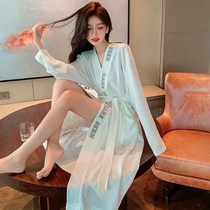Bathrobe womens spring and autumn season thin bath clothes pure cotton pyjamas sexy couples Fancy Hotels Sleeping Robes 2022 New