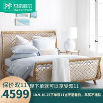 Magefield Nordic Rattan Bed Indonesia Real Vine Double Bedroom Hotel Creative Net Red Rattan Bed ins