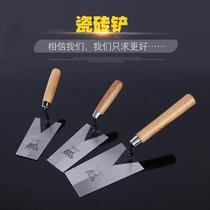 Grey spoon plastering knife tile shovel scraper mudsher mud plate Sawtooth paving tile tool