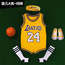 Baby 100 days photo clothes for 0-12 months Baby basketball clothes Conjoined clothes Cosby jersey 1-2-year-old climbing