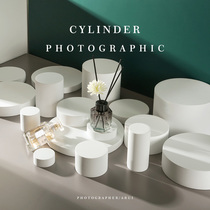 Cylindrical photography props White small round Photo geometry round plate background ornaments gourmet snacks small products jewelry cosmetics display stand shooting background ornaments custom color