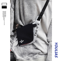 Functional style new small bag Japanese small satchel mens tide simple casual canvas Joker satchel women tide ins