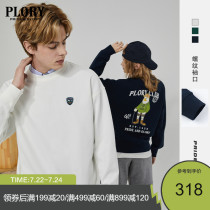 PLORY2021 autumn and winter new back cartoon eagle printing men and women with the same round neck sweater POMWB8801D