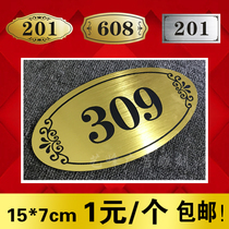 Two-color plate engraving digital floor card Department card Hotel office room door number Custom number plate