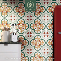 Nordic retro tiles living room entrance antique tiles balcony non-slip floor tiles kitchen wall bathroom colored tiles
