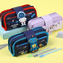 Kama Da Boy creative pencil bag Childrens cartoon stationery box Multi-functional large capacity pencil bag Primary school pencil bag