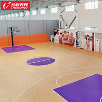 Basketball court rubber mat professional indoor basketball hall wooden floor non-slip shock absorption custom pattern PVC sports floor