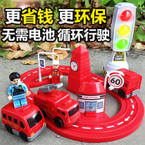 Cheng Lemi chain clockwork rail car toy high-speed rail car harmony train set puzzle boy winding