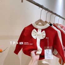 Girls sweater pullover children's clothing 2021 autumn and winter new baby children little girl autumn knitted bottoming coat