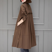 Windcoat jacket woman mid-length 2022 new spring autumn season casual big clothes small size spring clothing Inn wind