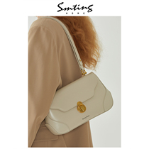 (Simutin) Peach Yaoyao niche portable armpit bag female summer cowhide shoulder bag bag wild crossbody bag