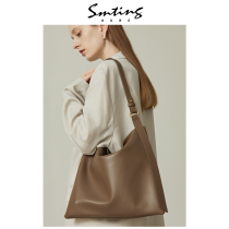 (Ximutin) at first sight of the cowhide leather tote bag female 2021 New Tide shoulder large capacity bag