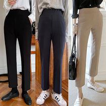 South Korea East gate 21 years autumn and winter New relaxed tight waist elastic closedown straight cylinder Leisure 100 lap nine of Western pants