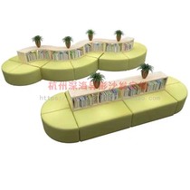 School library reading area creative fashion personality bookcase bookcase sofa combination public leisure furniture custom-made