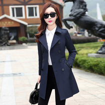 Mid-length style wind clothes womens clothing 2022 Spring loaded with new coat slim fit slim fit for spring and autumn season Korean version cast-up small