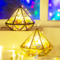 Wish paper tube lucky star transparent glass bottle jars jewelry storage display crystal degaussing gift box ornaments