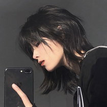 Mullet head wig Male short hair Korean version handsome Japanese unisex performance wig Student wolf tail full head cover style