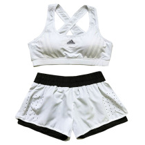 Quick-drying sports suit womens tennis badminton fitness suit with bra pads bra shorts yoga clothes show thin tide summer