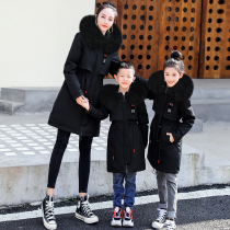 High-end parent-child down jacket A family of three women and children foreign Winter white duck down jacket family outfit