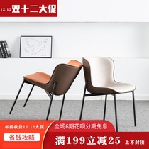 Simple dining chair restaurant Home English gray iron back hotel leisure chair technology cloth