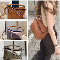 Monica Loewe mini mini puzzle geometric bag stitching bag One shoulder oblique cross bag saddle bag