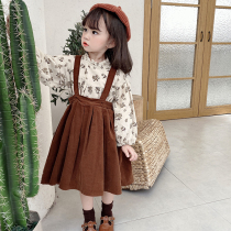 66 Princess with 2021 autumn new female Treasure Art retro strap skirt children English style princess dress