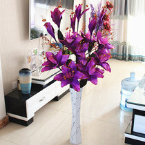Living-room furnishing suede lily fake floral silk flower dried flower emulated flower European style field pendulum piece floral decoration landing suit